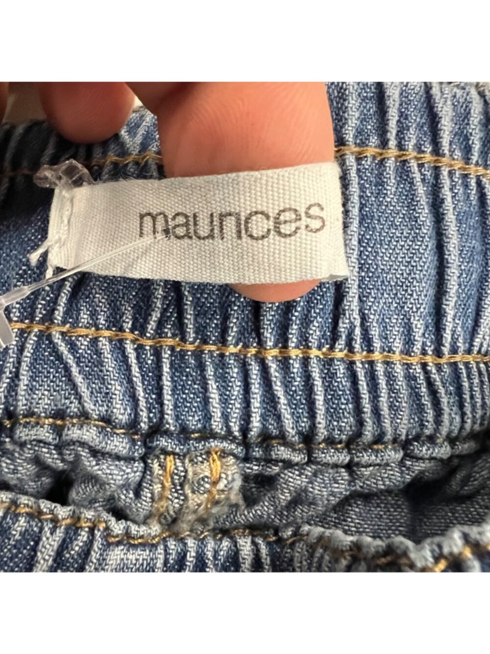 Maurices Womens Cropped Jeans Blue Drawstring Size Medium Pockets - Picture 7 of 8